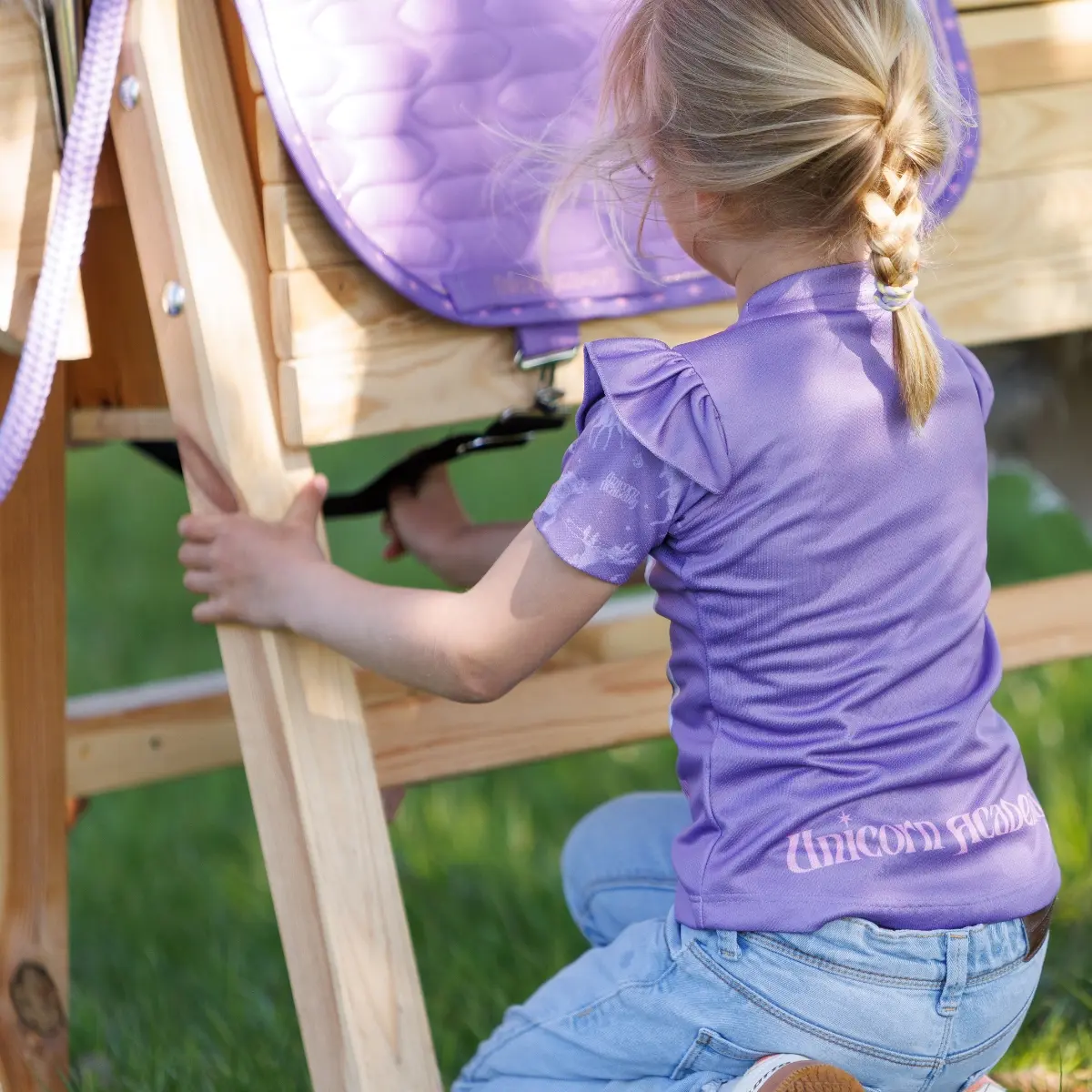 Holzpferde Schabracke "Unicorn Academy" Kids