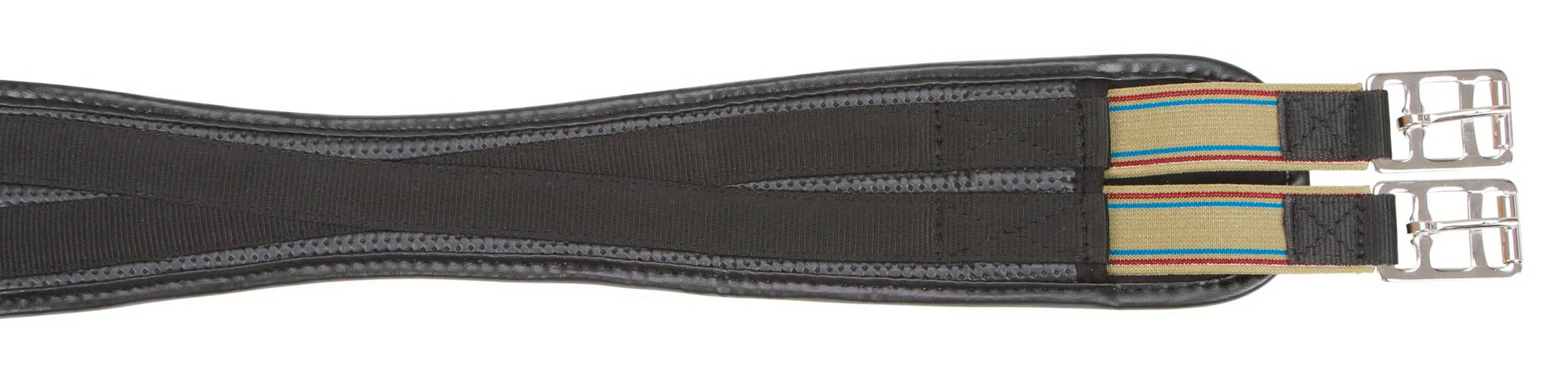 Curved saddle girth, PU, black, 110 cm