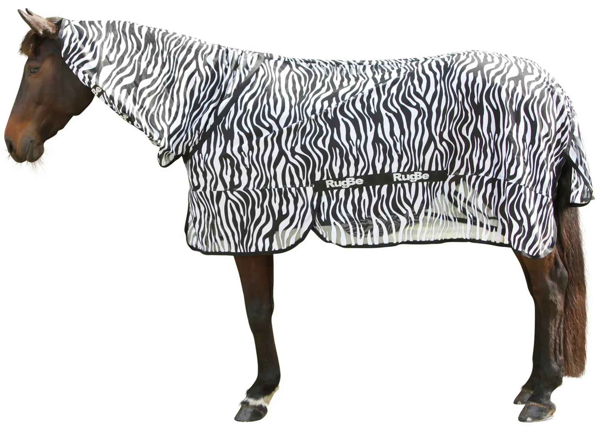 RugBe Zebra Fliegen- und Ekzemerdecke mit Halsteil