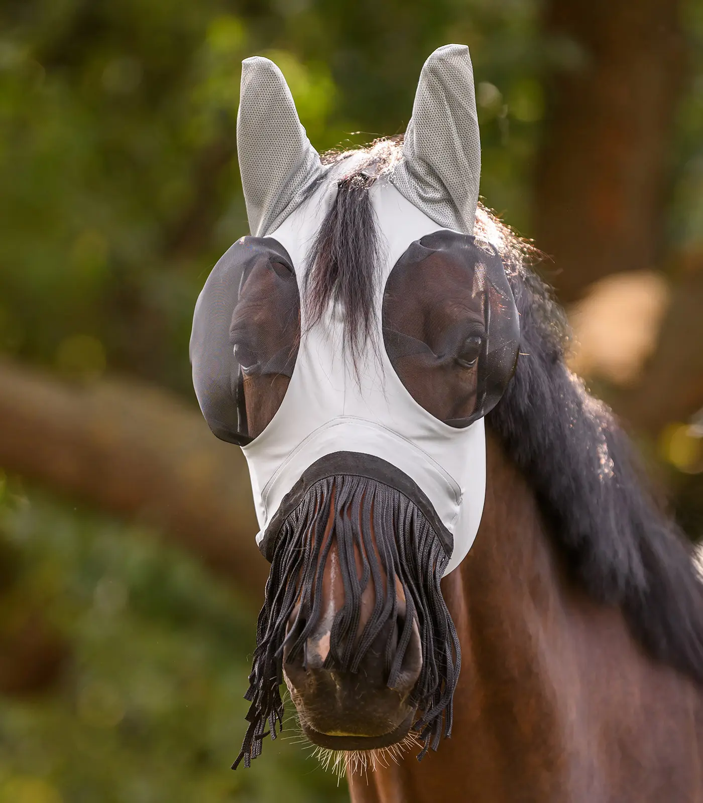 PUCK fly mask with nose fringes