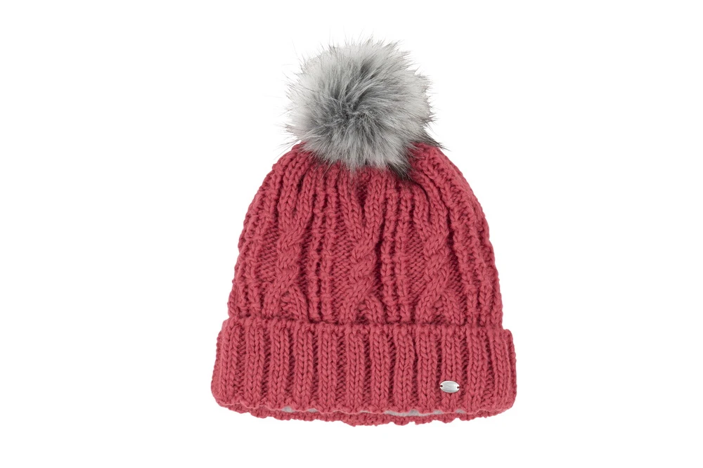 Damen Mütze mit Fell-Imitat-Bommel Herbst/Winter 2021