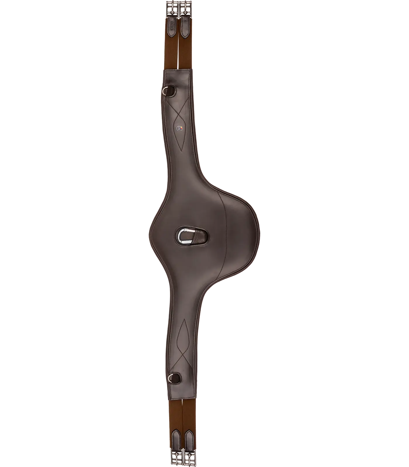 Leather saddle girth with belly flap