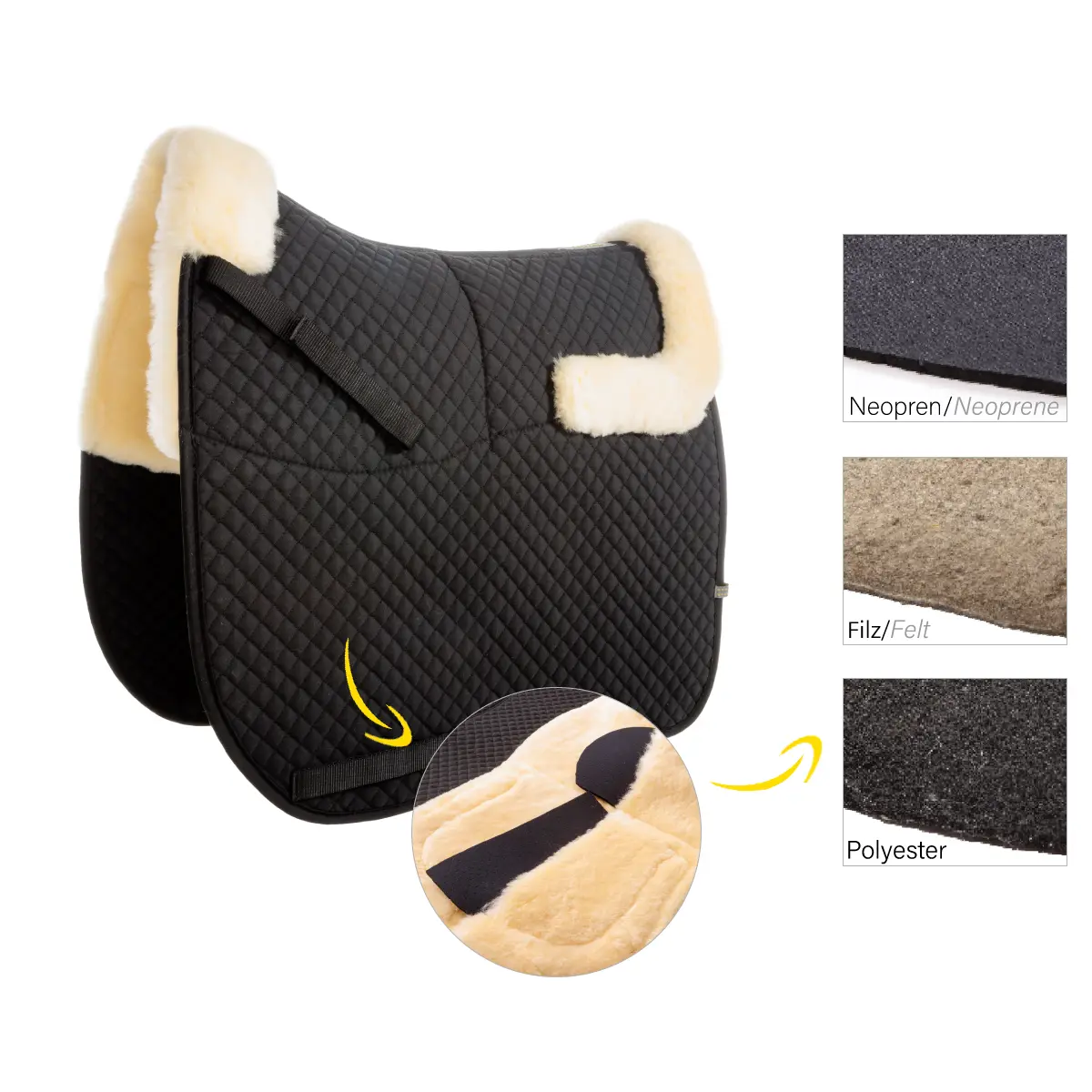 Schabracke - Lammfell mit innenliegenden Taschen