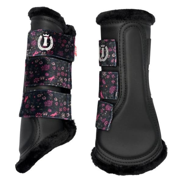 Imperial Riding Dressurgamaschen IRHFlower Power, Warmblut extra groß, black-flower