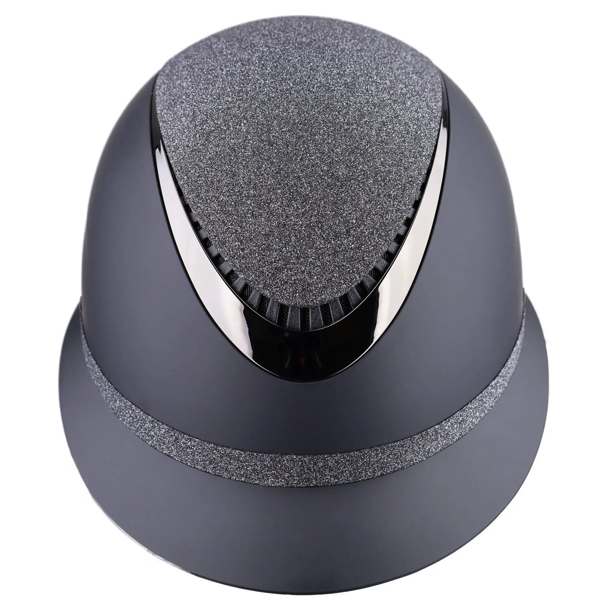 Reithelm "Comfort Sparkle", matte ABS-Außenschale mit grauem Glit
