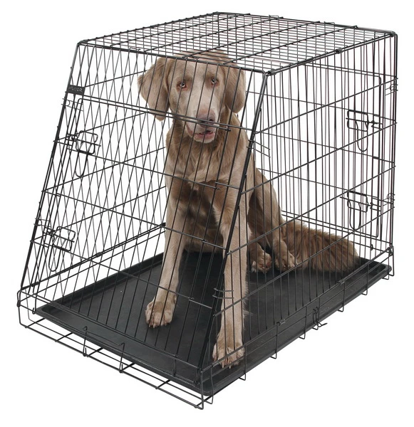 Dog Cage collapsible black 76x54x64cm, 2 doors