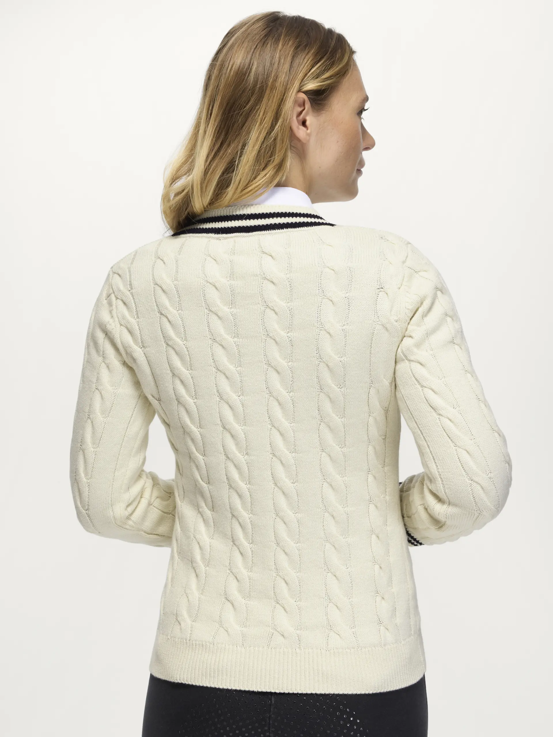 Damen Cable V-neck Sweater Roseville Damen Cable V-neck Sweater Roseville
