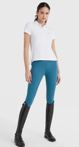 Damen Kurzarm Strass Poloshirt TH OPTIC
