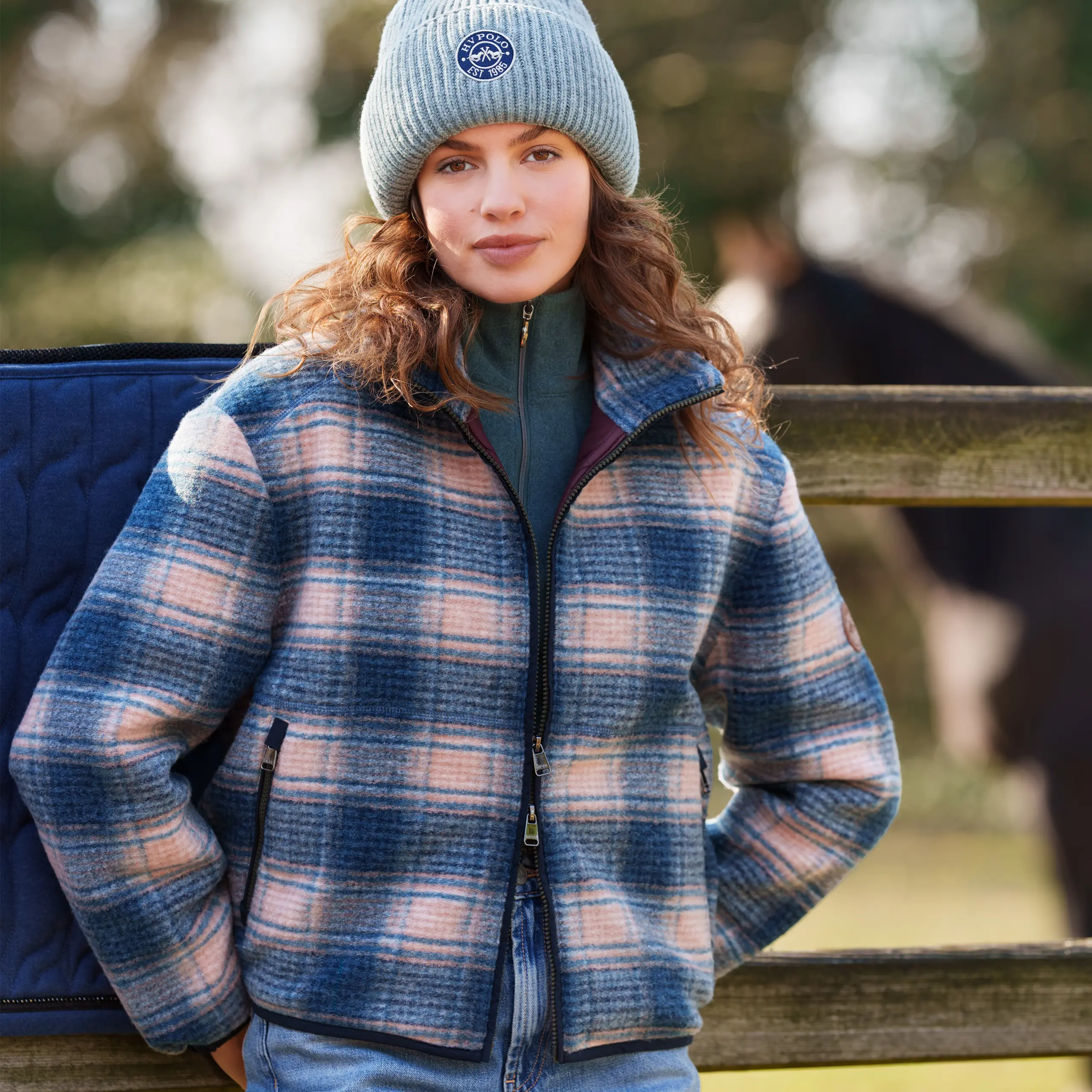 Damen Fleecejacke HVPCarlotta check