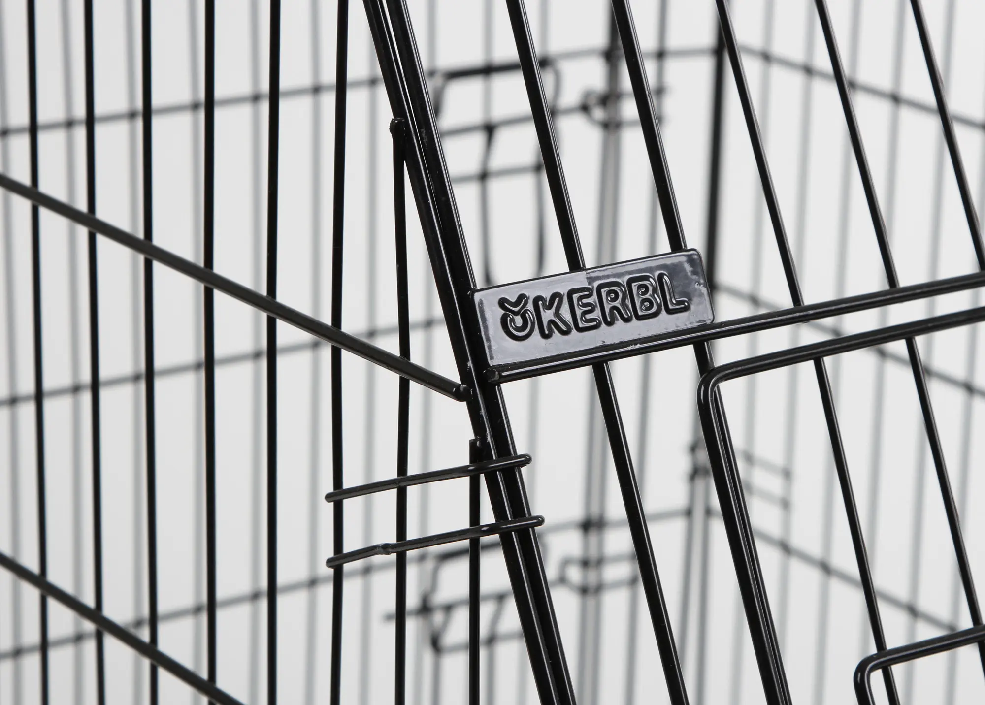 Dog Cage collapsible black 76x54x64cm, 2 doors