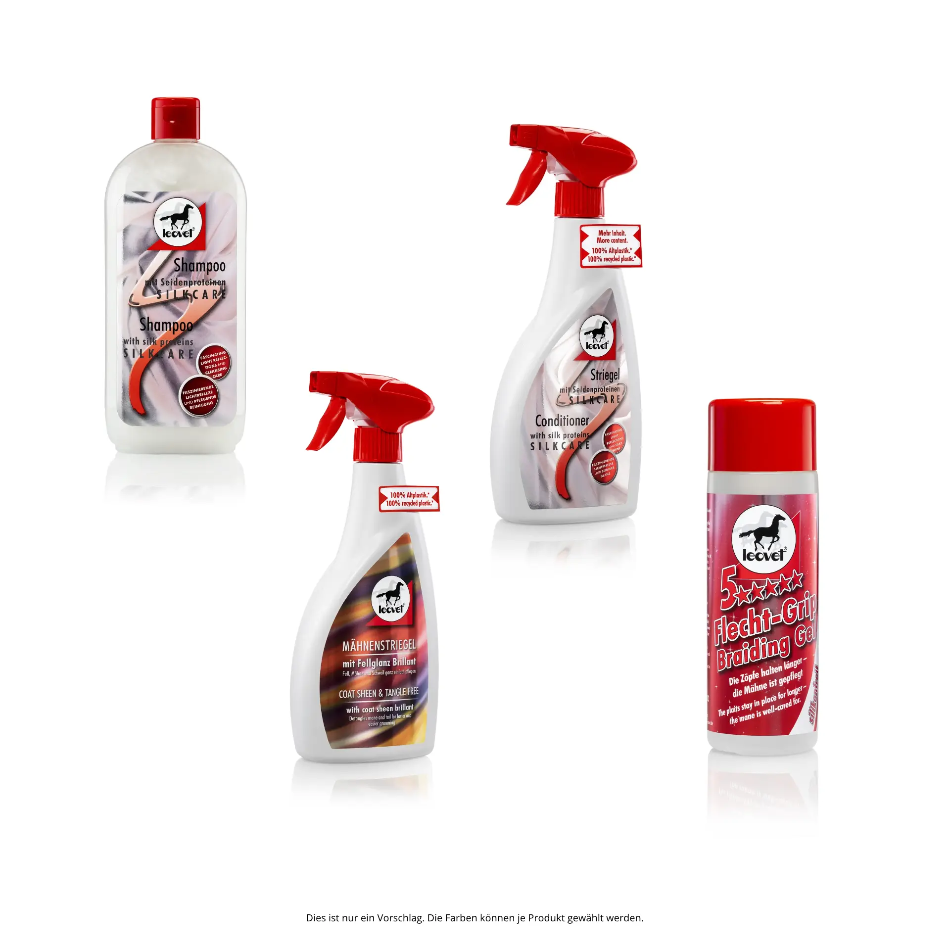 Fell- & Mähnenpflege-Set: Shampoo, Striegel, Mähnenstriegel