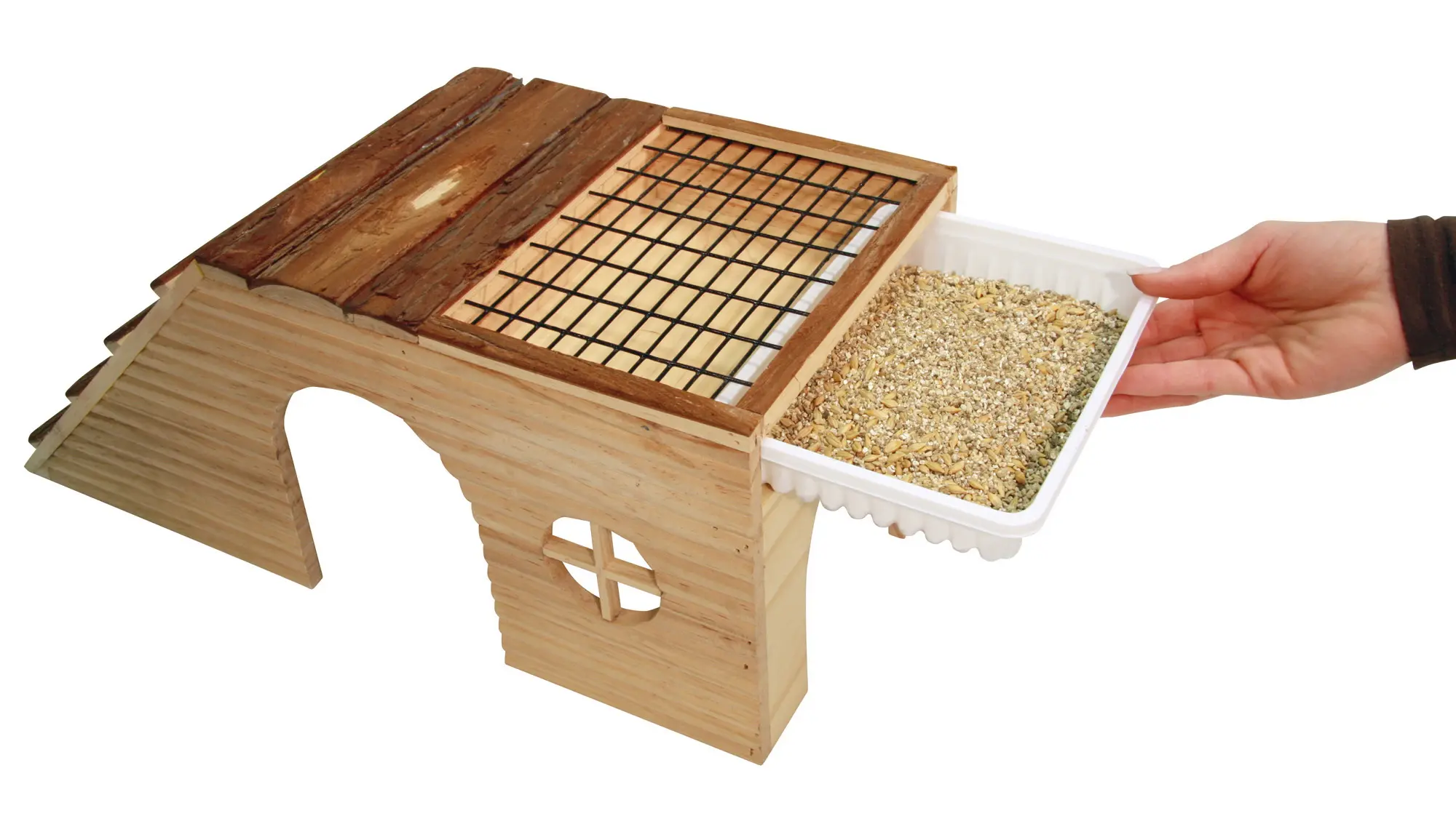 Nagerhaus NATURE 48x22x20cm mit Rampe+ integr. Futterplatz