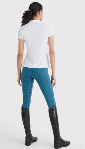Damen Kurzarm Strass Poloshirt TH OPTIC