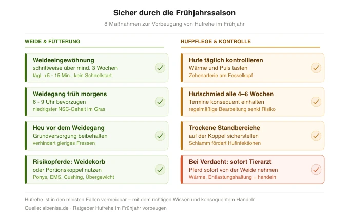 8 Maßnahmen zur Vorbeugung von Hufrehe im Frühjahr