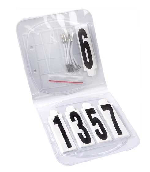 Competition number set, oval, with elastic bands