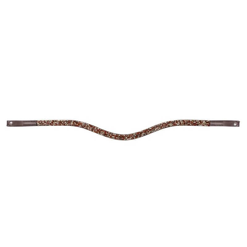 KAVALKADE Stirnband Button Coffee, V, braun, braune Steine