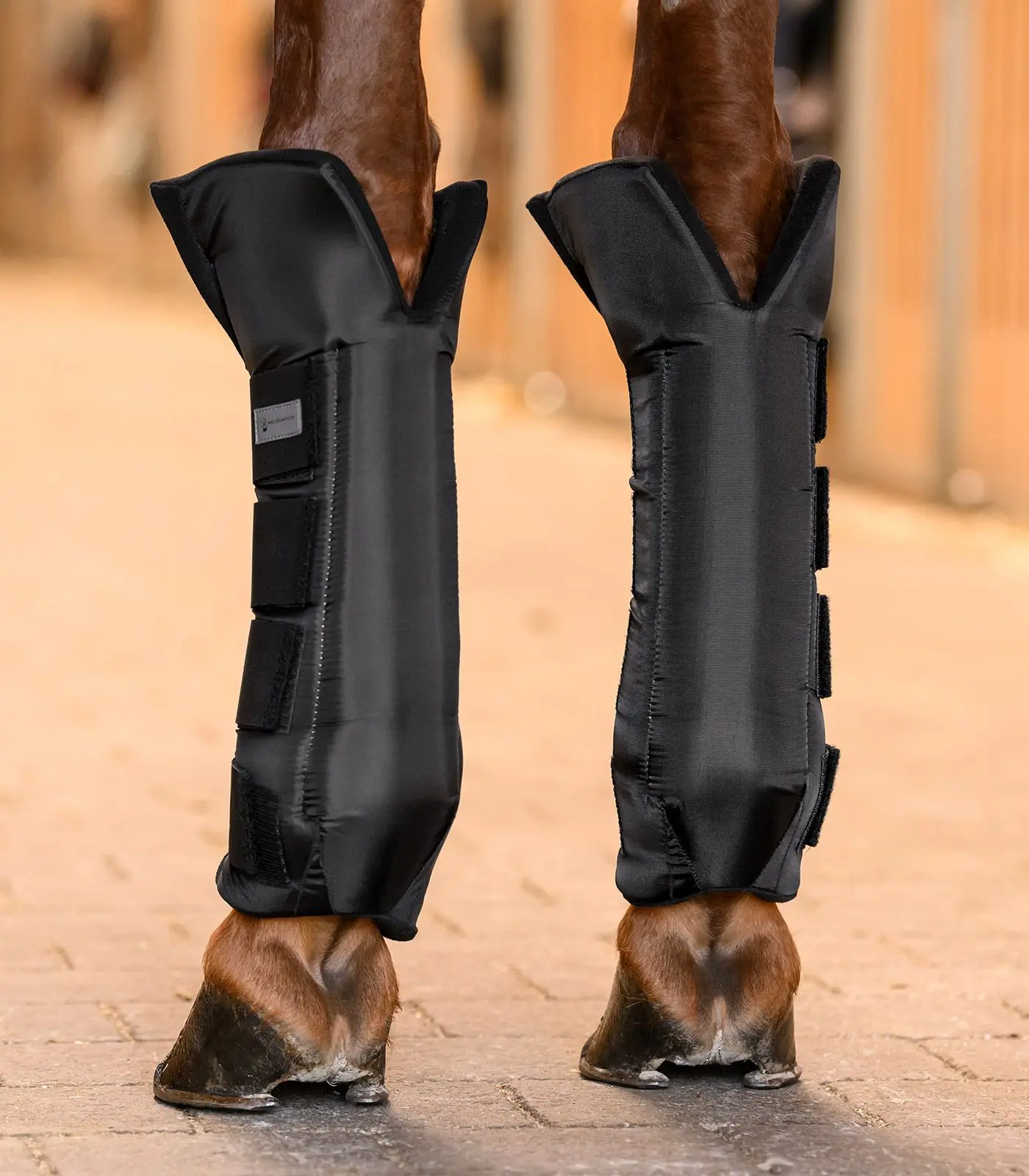 Stable boots with joint support, front