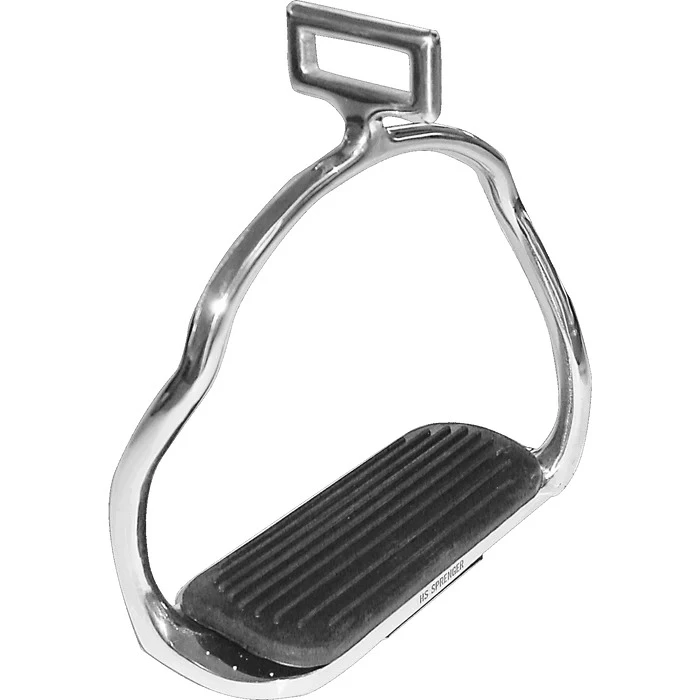 Icelandic stirrups - Stainless steel, size 120 mm with black rubber