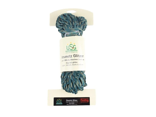 Hay net with Glitter, 5 x 5 cm, flat lacing