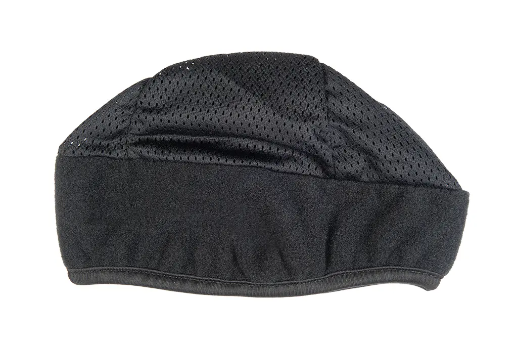 Kopfwärmer aus Fleece und Netzgewirke