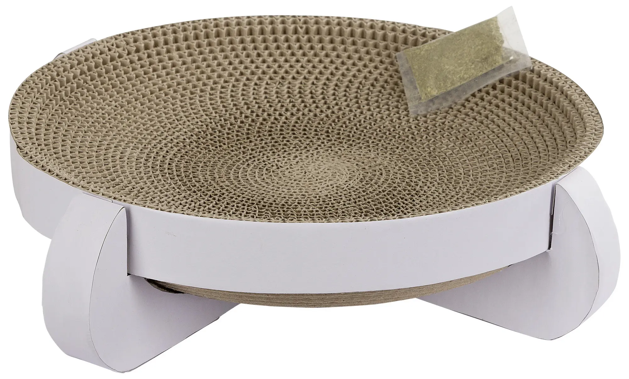 Scratching Bed Platinum 35x35x10cm,with Catnip, white