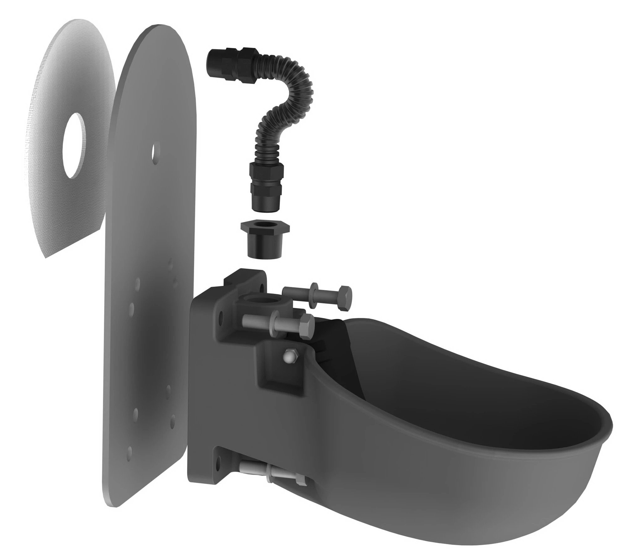Adapterplatte f. Tränkebecken KN50/N20, für Weidefassanbau