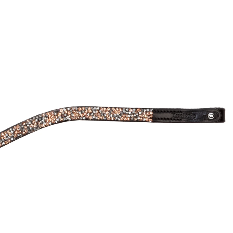 KAVALKADE Stirnband Button Candy, V, schwarz, rosa-silber Steine