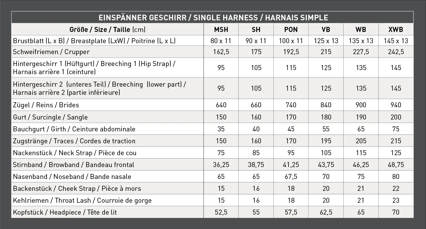 Single Harness Economic, Cob and Full