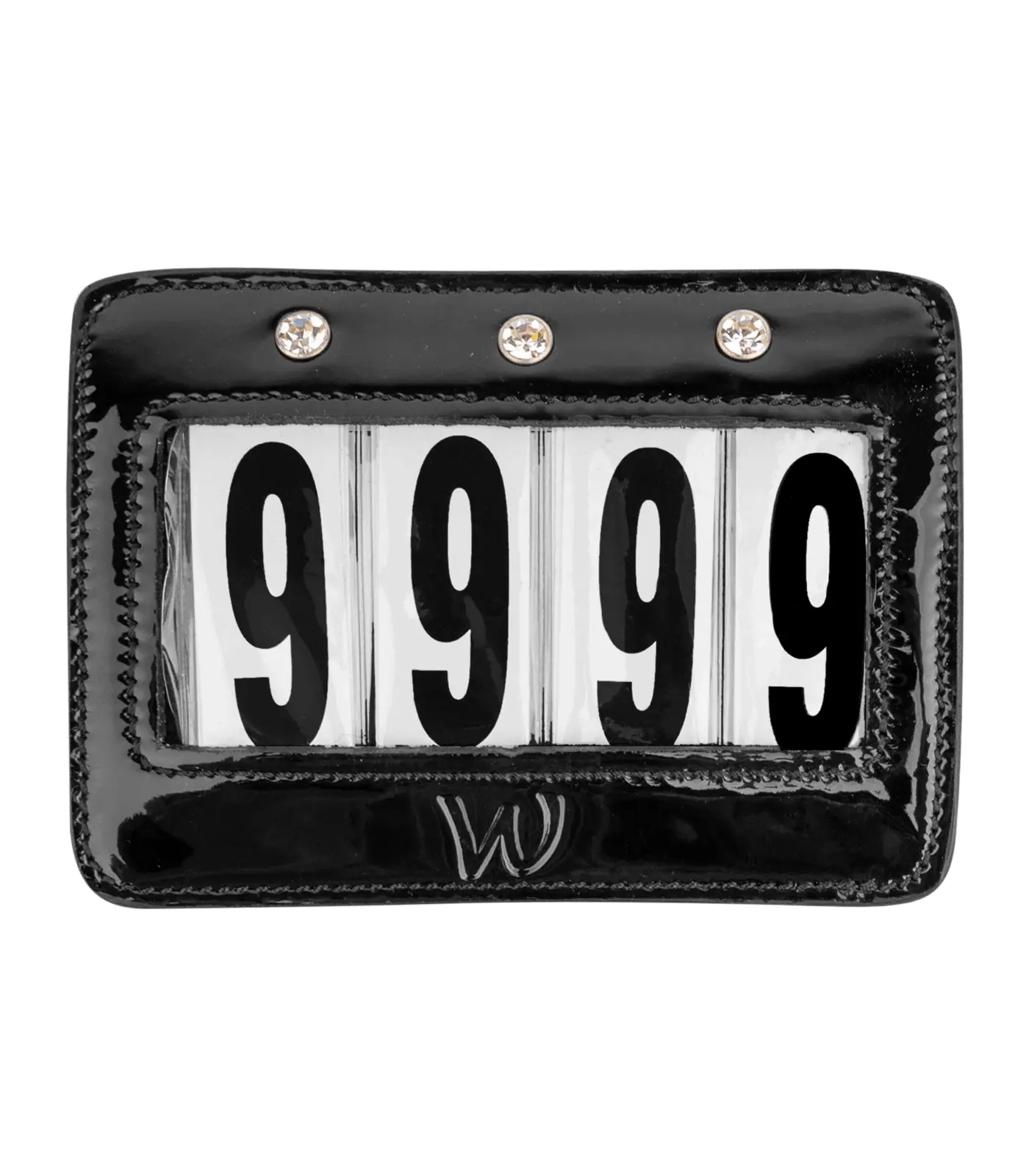 Competition numbers patent leather, rectangular