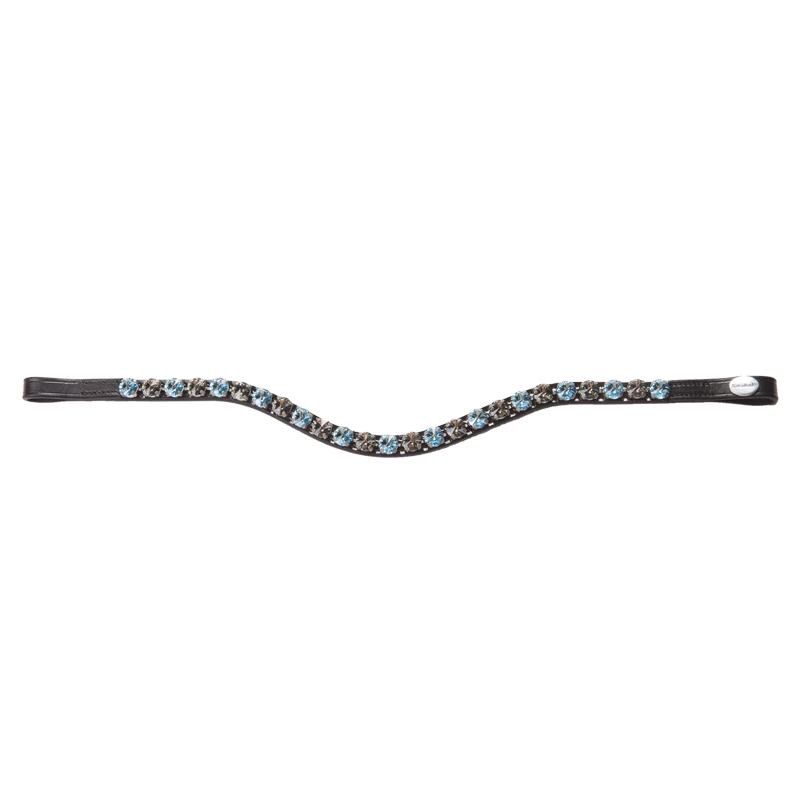 Stirnband "Diamond", gebogen, schwarz/grau-hellblau, V