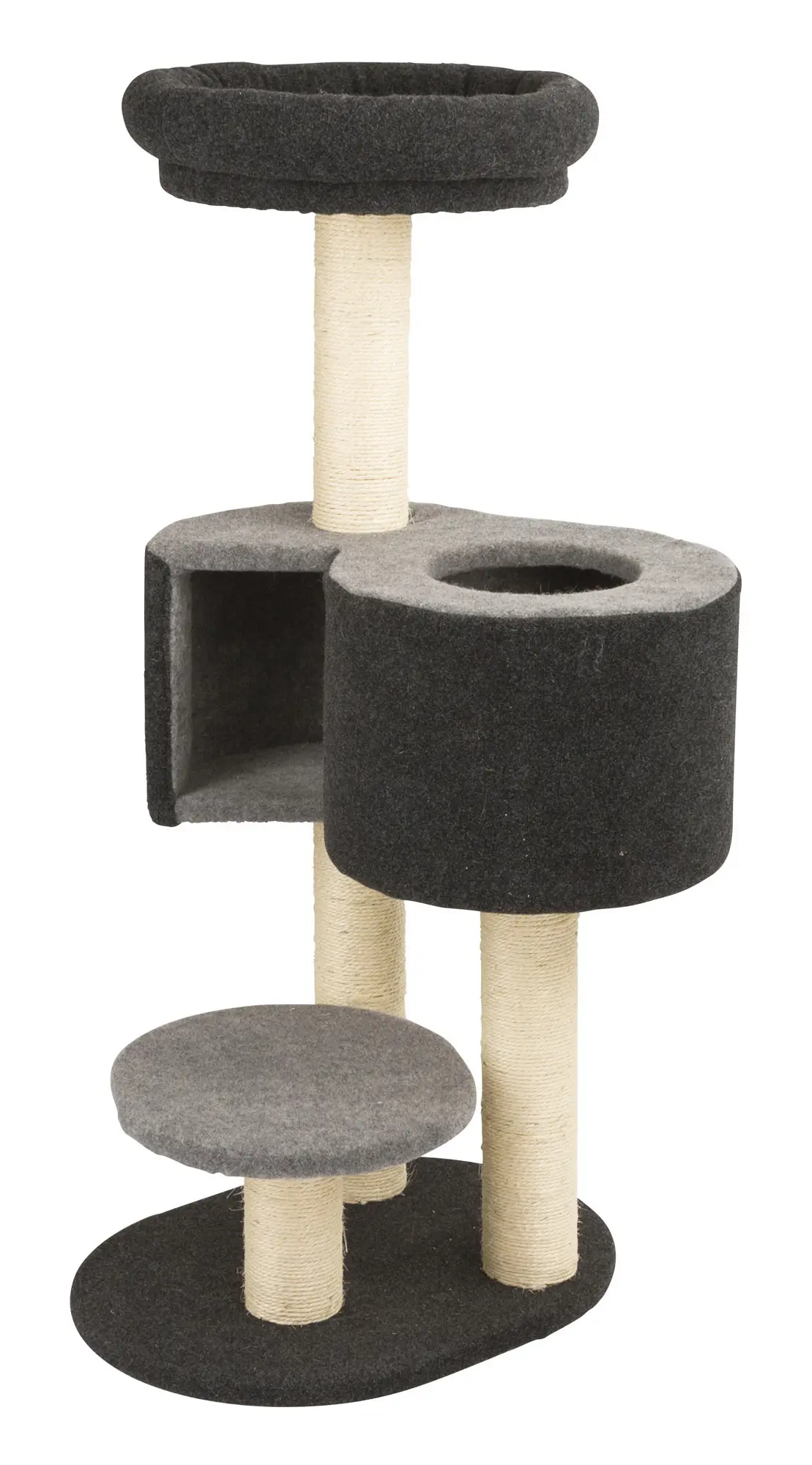 Cat tree Fridolin made of felt,grey, max. 55x52x106cm