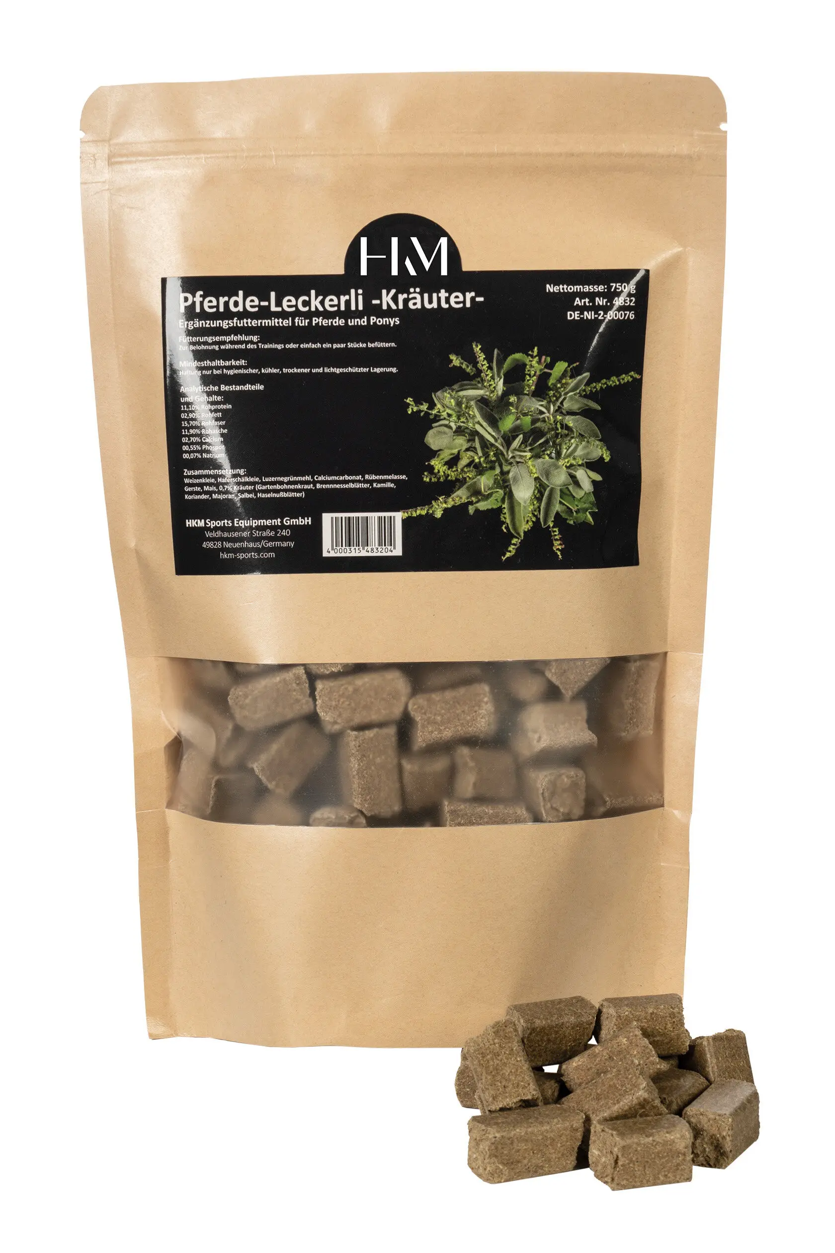 HKM Horse titbits with herb flavour, 750 g