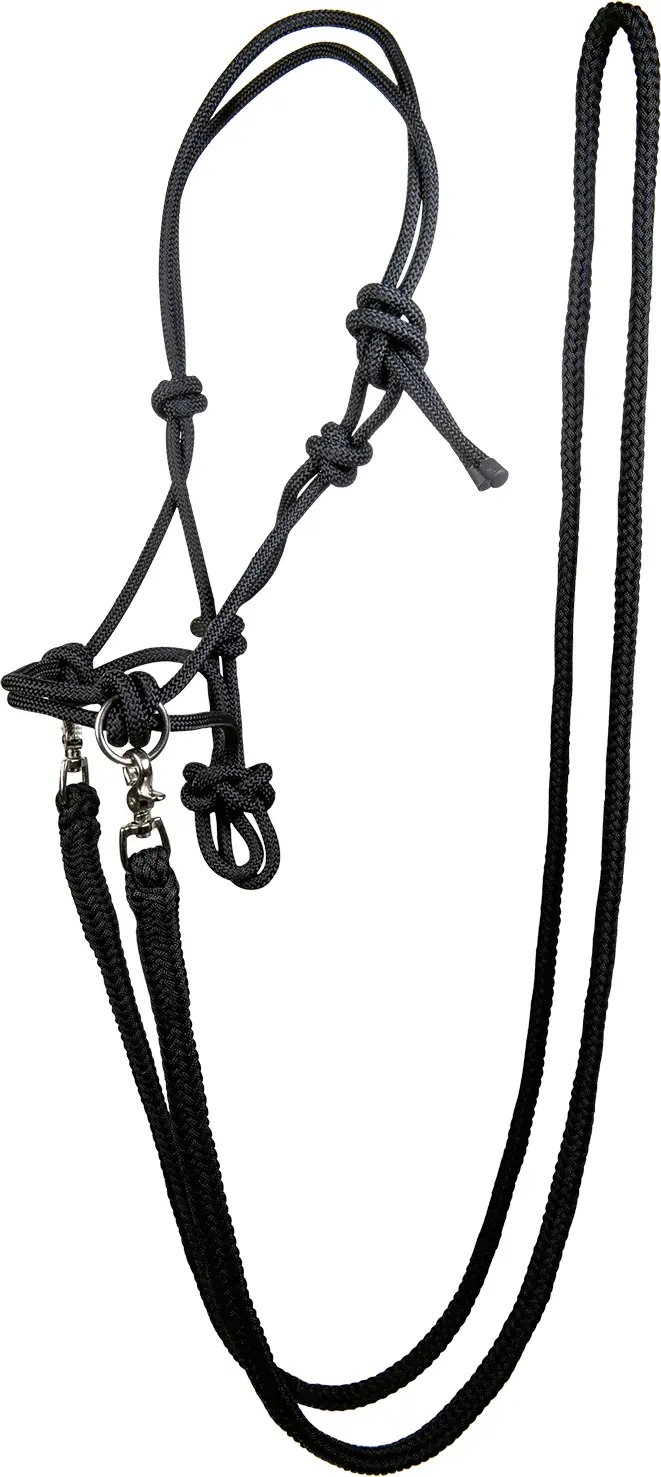 HKM Rope halter with reins
