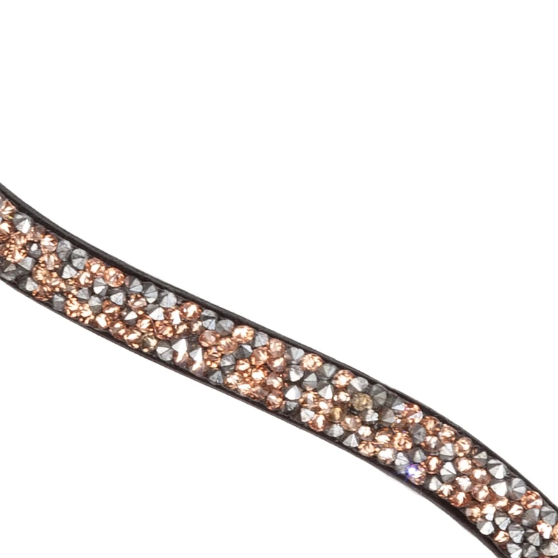 KAVALKADE Stirnband Button Candy, V, schwarz, rosa-silber Steine