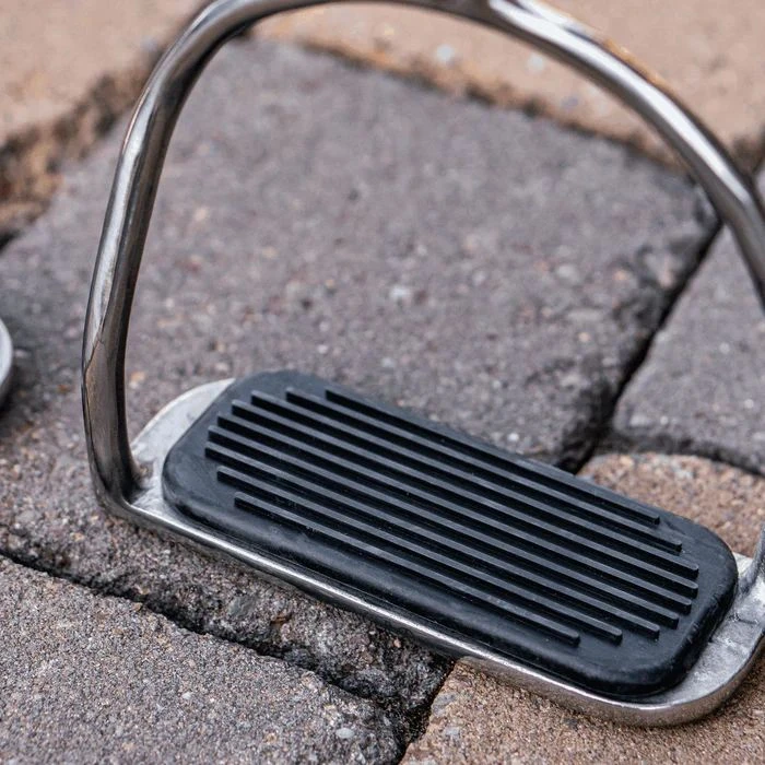 Icelandic stirrups - Stainless steel, size 120 mm with black rubber