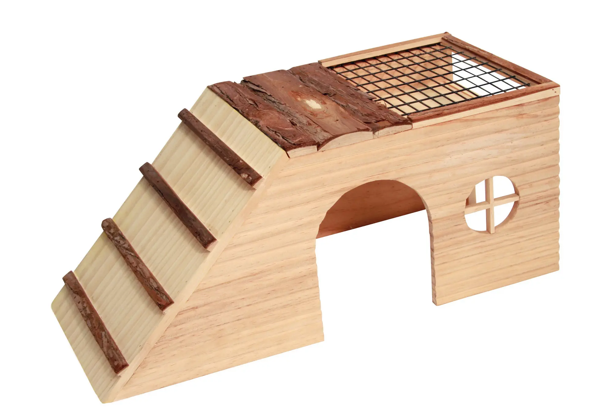 Nagerhaus NATURE 48x22x20cm mit Rampe+ integr. Futterplatz