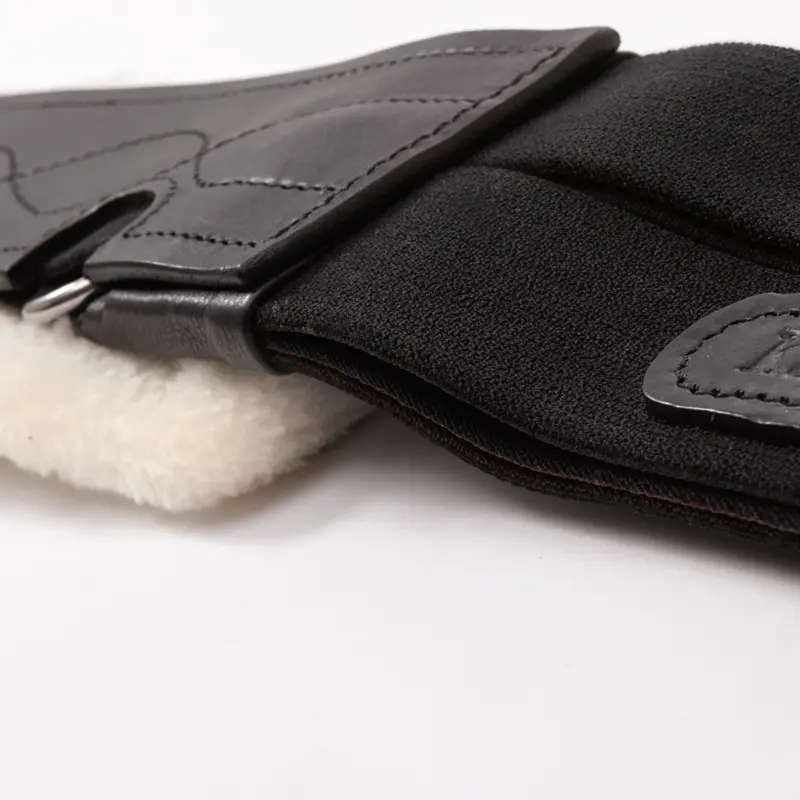 longgirth oiled leather "Casper" faux fur-elastic