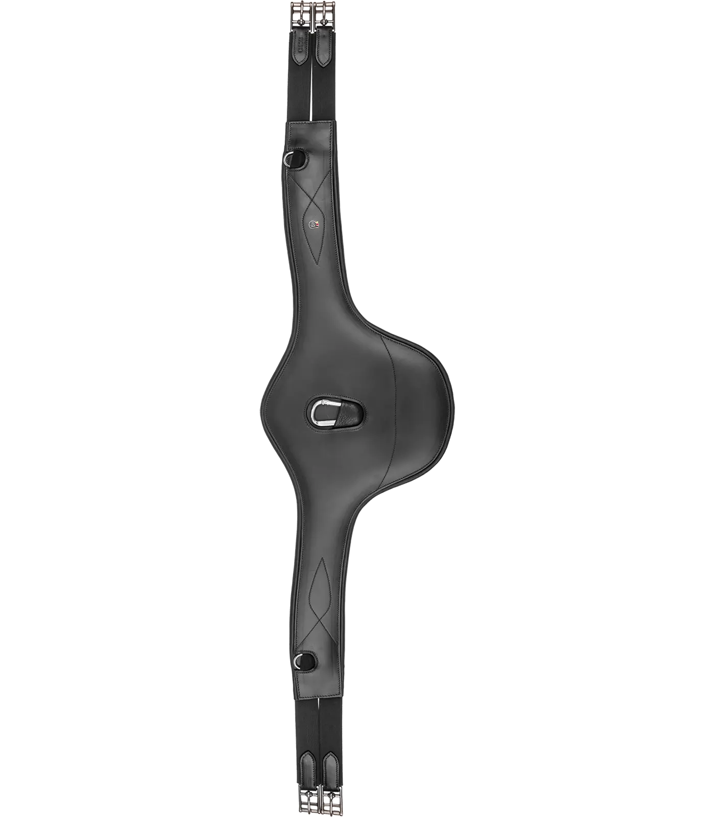 Leather saddle girth with belly flap