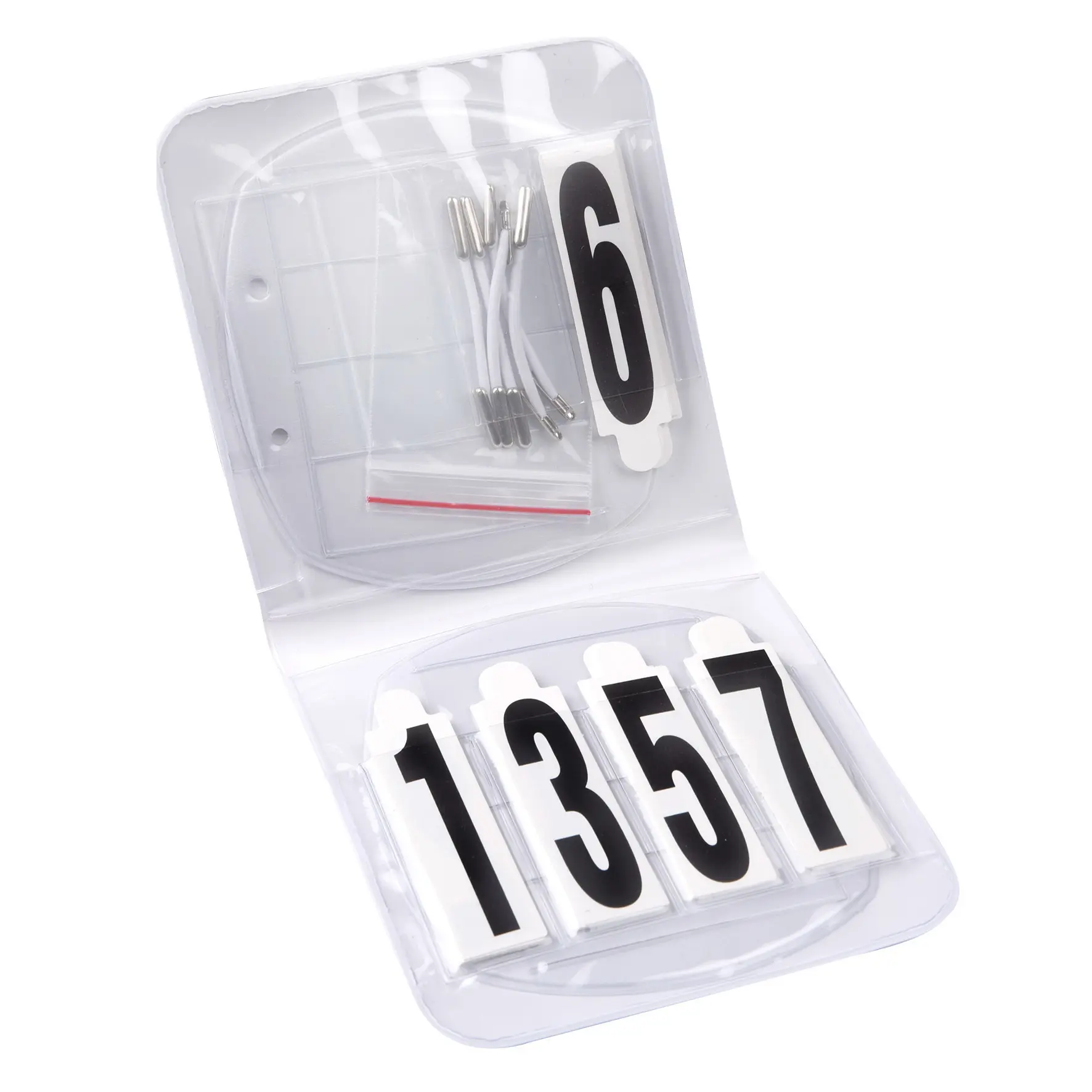 Competition number set, oval, with elastic bands
