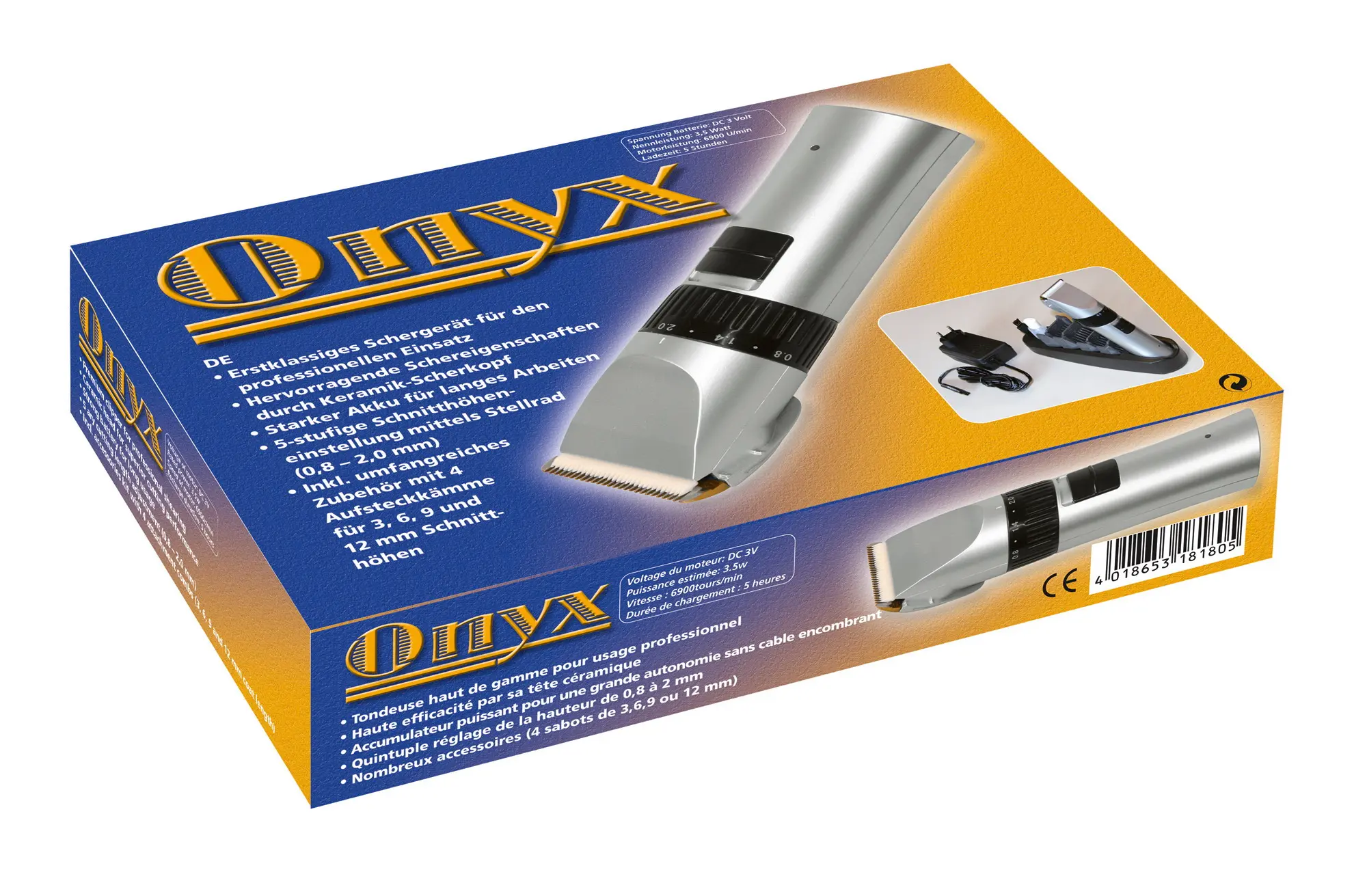Cordless clipper Onyx incl. accessories kit
