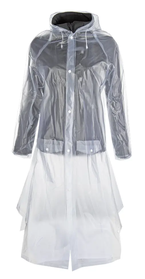 HKM Rain coat, transparent with side splits