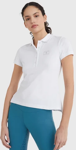 Damen Kurzarm Strass Poloshirt TH OPTIC