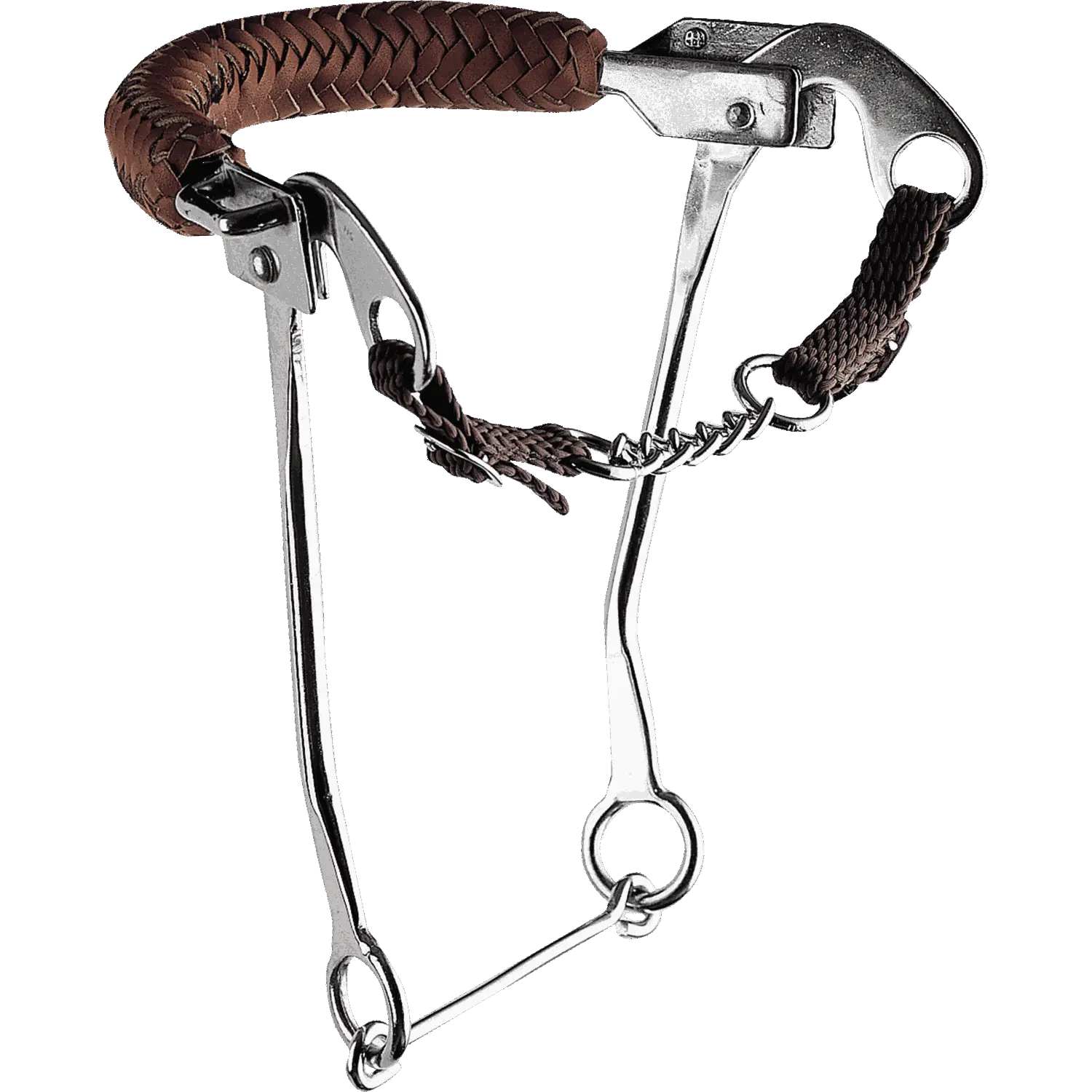 Hackamore with curb chain and stainess steel cheecks