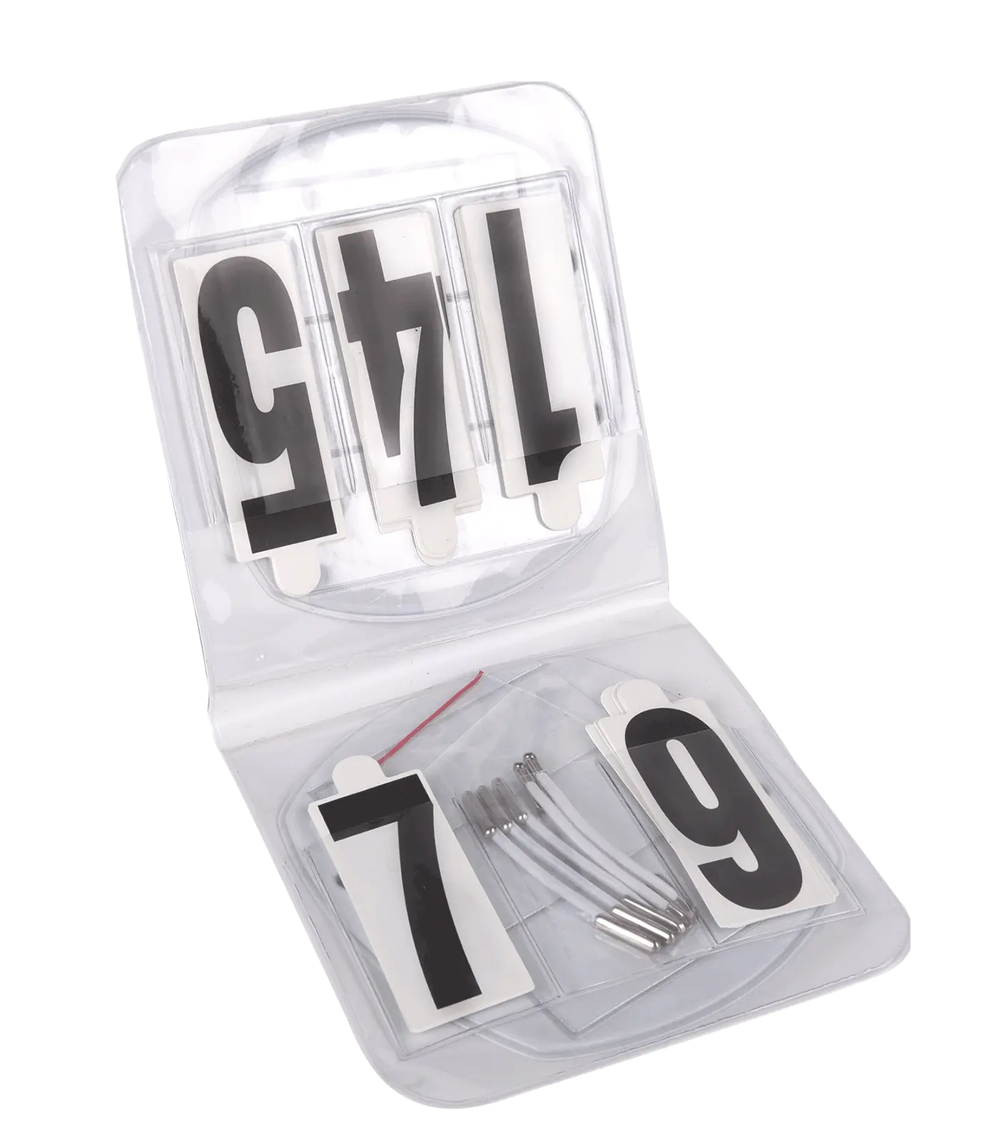 Competition number set, oval, with elastic bands