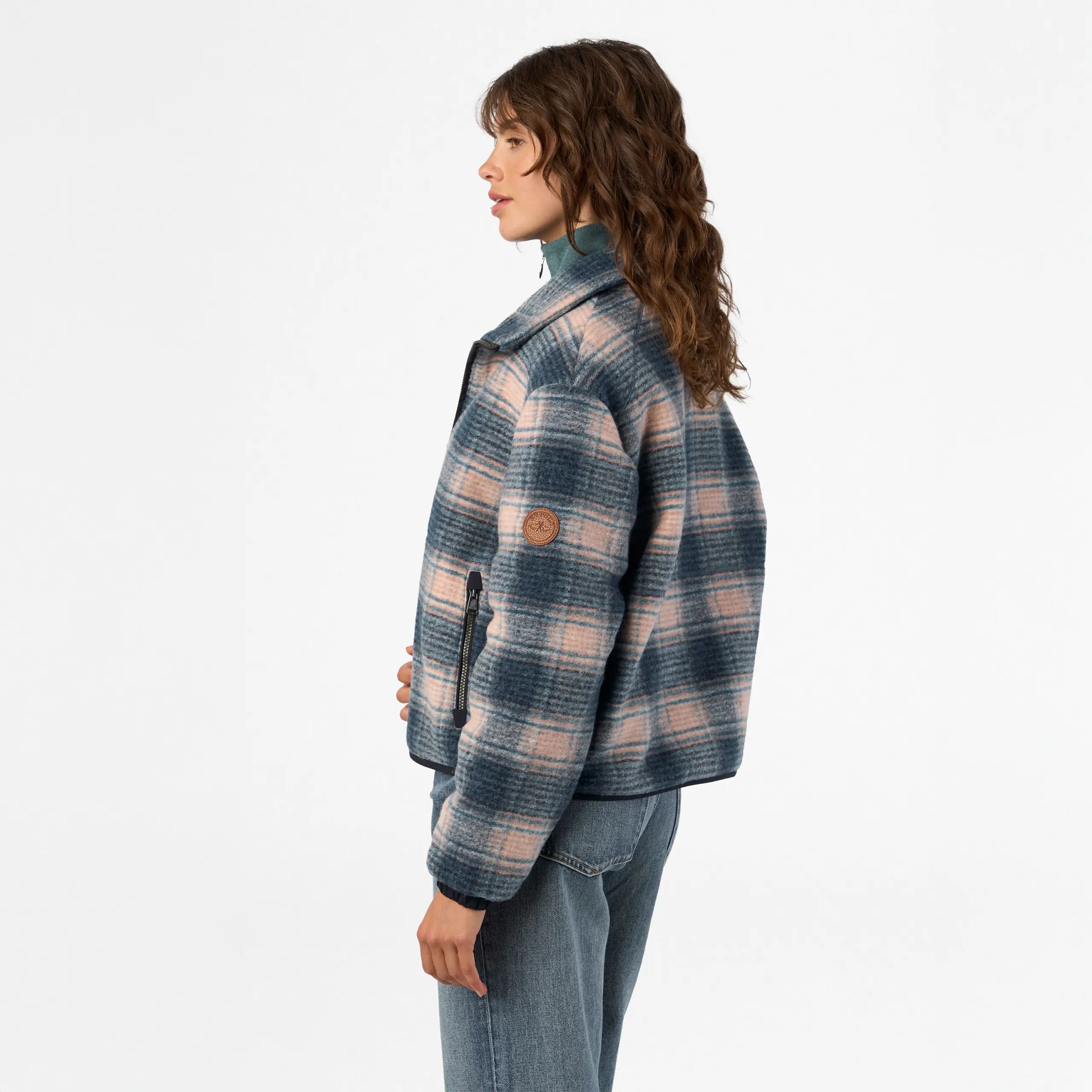 Damen Fleecejacke HVPCarlotta check