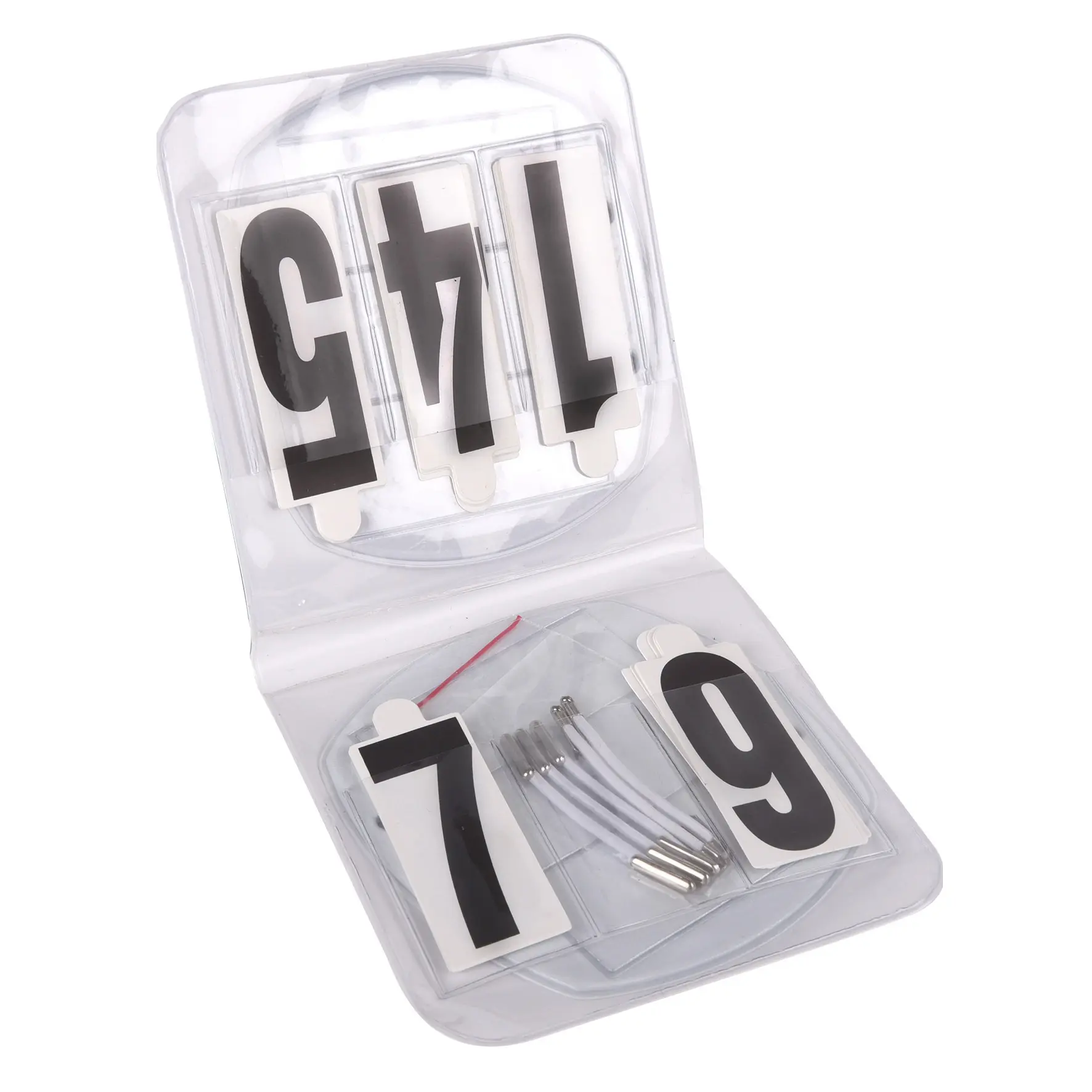 Competition number set, oval, with elastic bands
