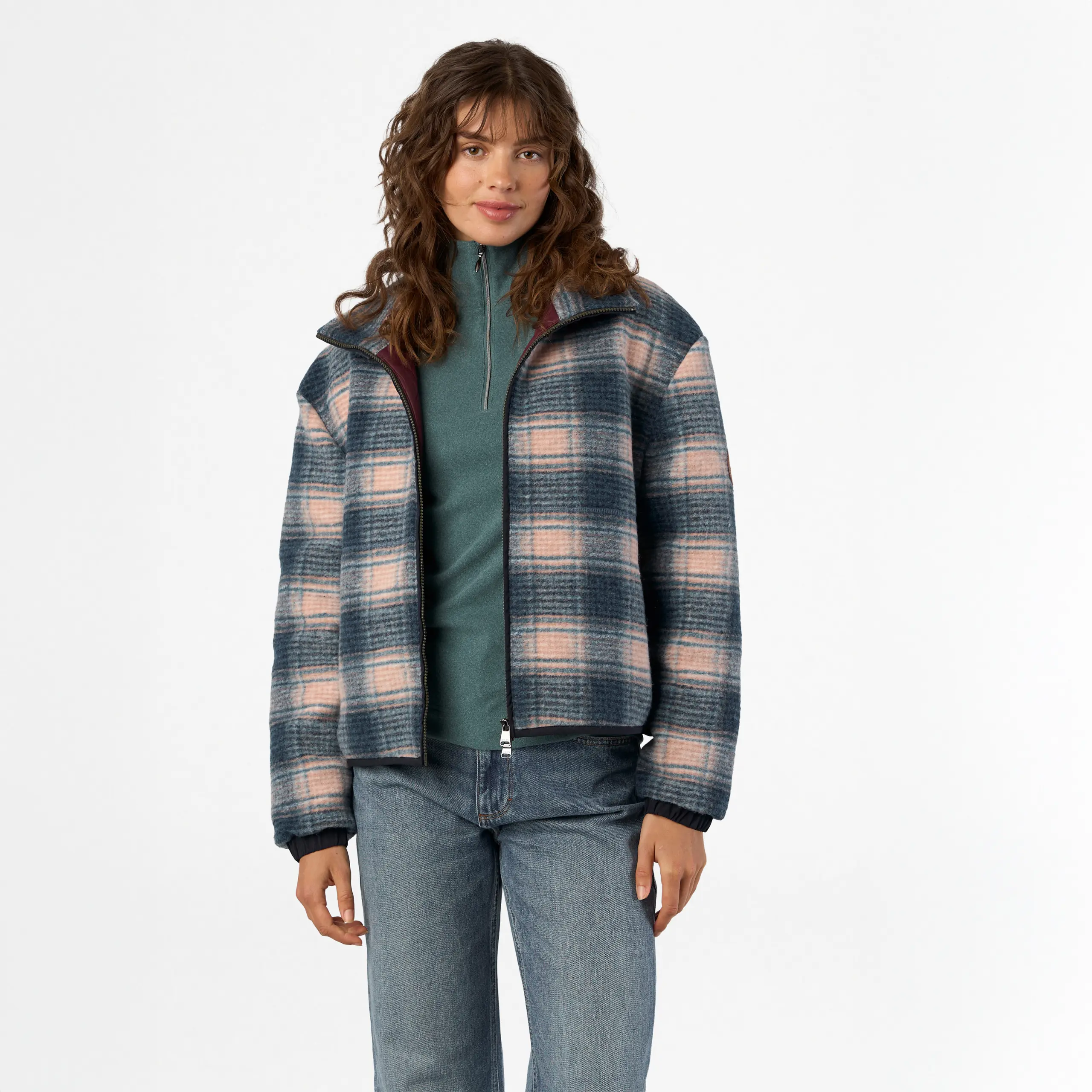 Damen Fleecejacke HVPCarlotta check