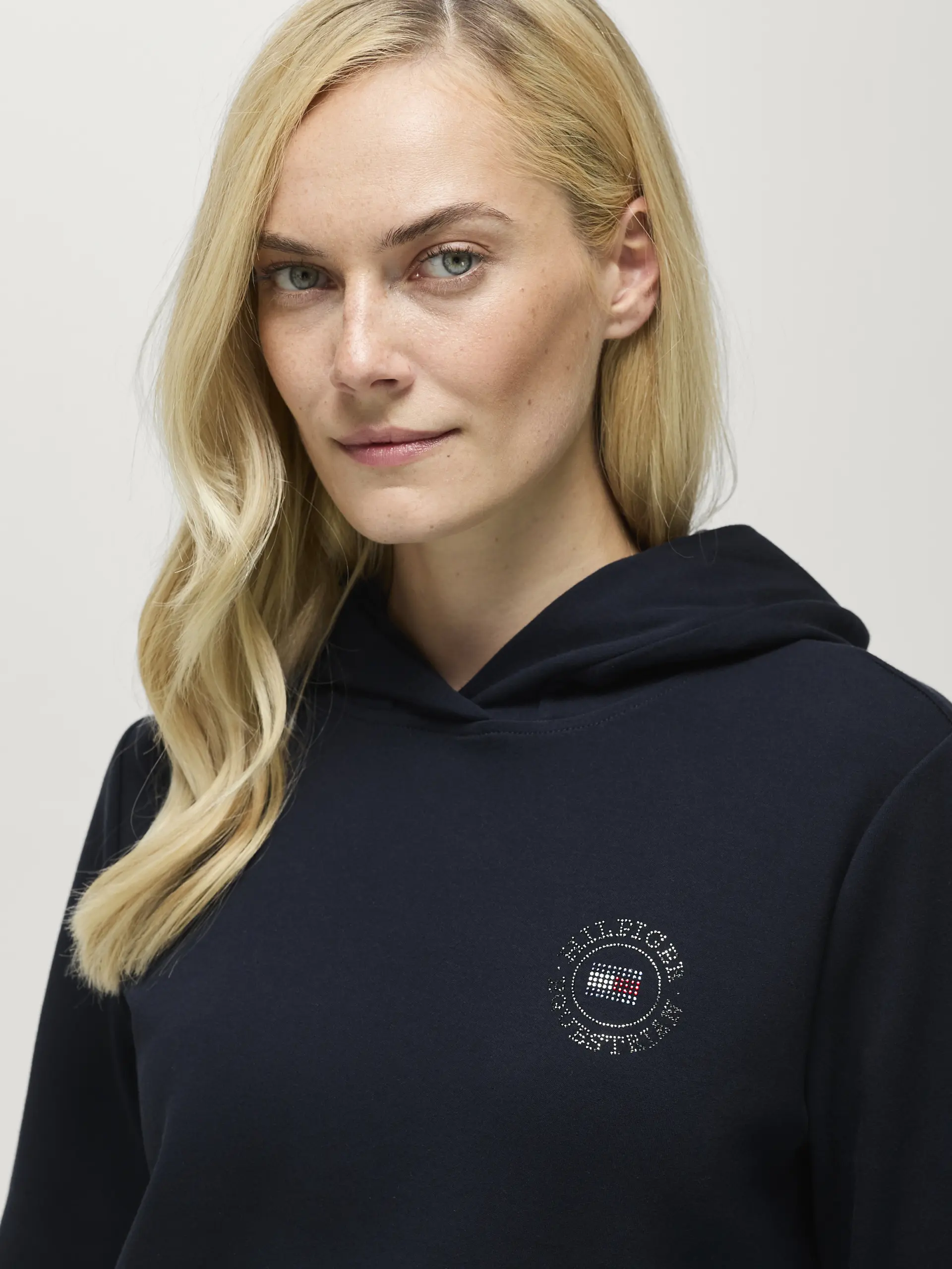 Damen Rhinestone Hoodie HOLLYWOOD Sommer 2026
