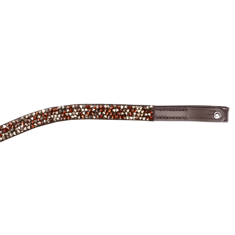 KAVALKADE Stirnband Button Coffee, V, braun, braune Steine