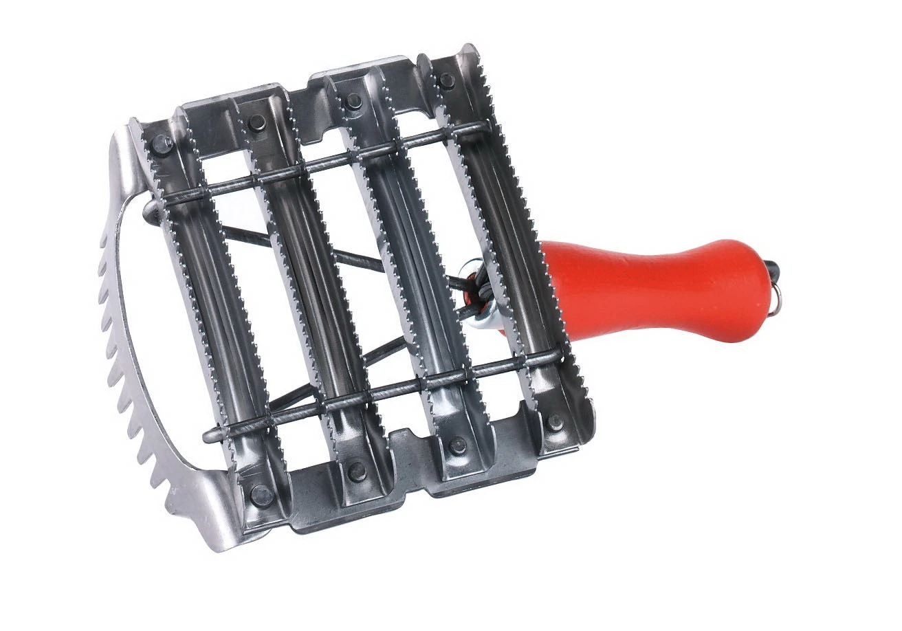 Currycomb metal with mane comb 12 x 12,5 cm, finely toothed
